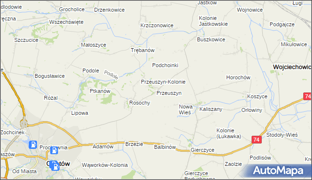 mapa Przeuszyn, Przeuszyn na mapie Targeo