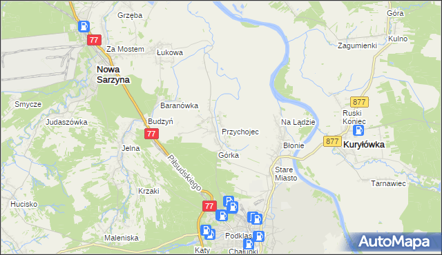 mapa Przychojec, Przychojec na mapie Targeo