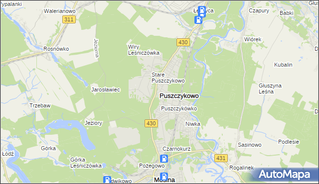 mapa Puszczykowo powiat poznański, Puszczykowo powiat poznański na mapie Targeo