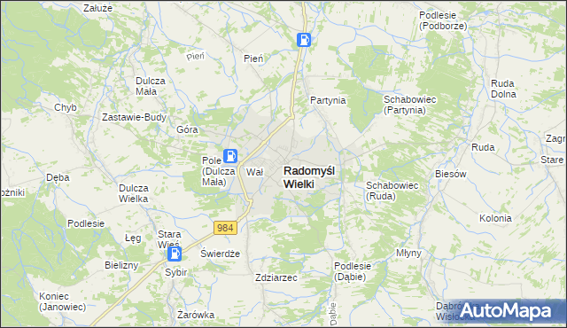 mapa Radomyśl Wielki, Radomyśl Wielki na mapie Targeo