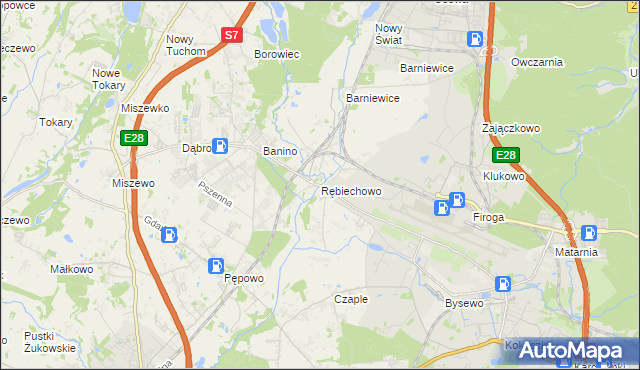 mapa Rębiechowo, Rębiechowo na mapie Targeo