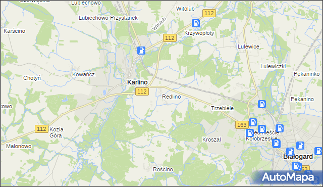 mapa Redlino, Redlino na mapie Targeo