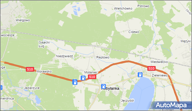 mapa Reptowo gmina Kobylanka, Reptowo gmina Kobylanka na mapie Targeo