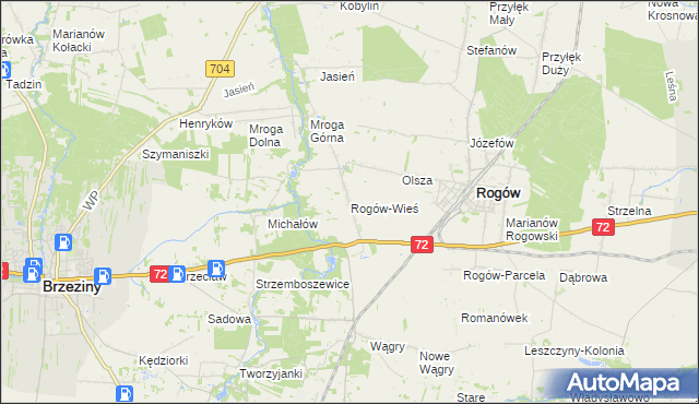 mapa Rogów-Wieś, Rogów-Wieś na mapie Targeo