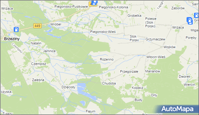 mapa Rożenno, Rożenno na mapie Targeo
