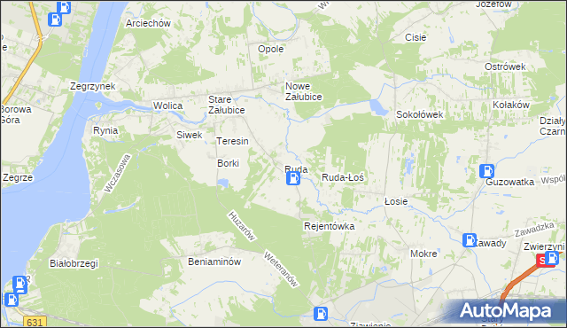 mapa Ruda gmina Radzymin, Ruda gmina Radzymin na mapie Targeo