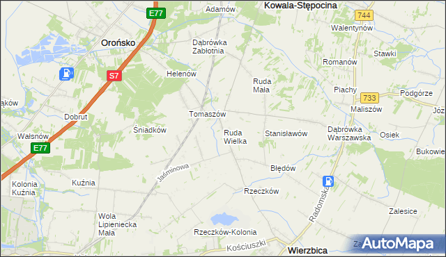 mapa Ruda Wielka, Ruda Wielka na mapie Targeo