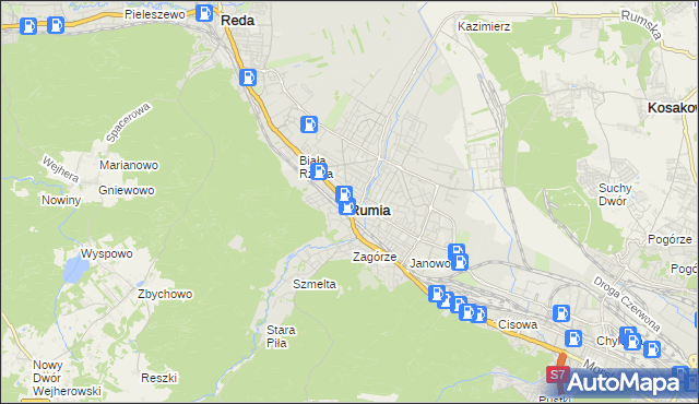 mapa Rumia, Rumia na mapie Targeo