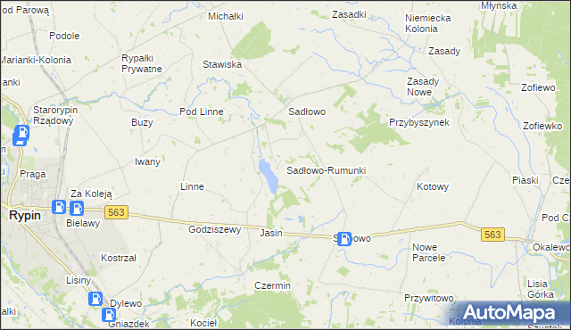 mapa Sadłowo-Rumunki, Sadłowo-Rumunki na mapie Targeo