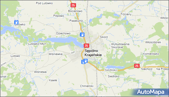 mapa Sępólno Krajeńskie, Sępólno Krajeńskie na mapie Targeo