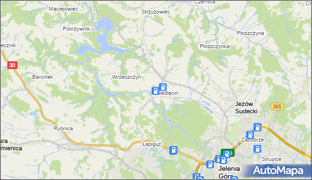 mapa Siedlęcin, Siedlęcin na mapie Targeo
