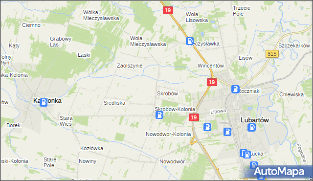 mapa Skrobów, Skrobów na mapie Targeo