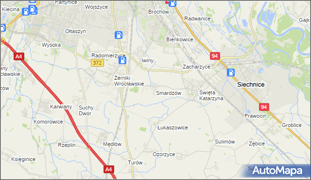 mapa Smardzów gmina Siechnice, Smardzów gmina Siechnice na mapie Targeo