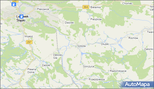 mapa Sobota gmina Lwówek Śląski, Sobota gmina Lwówek Śląski na mapie Targeo
