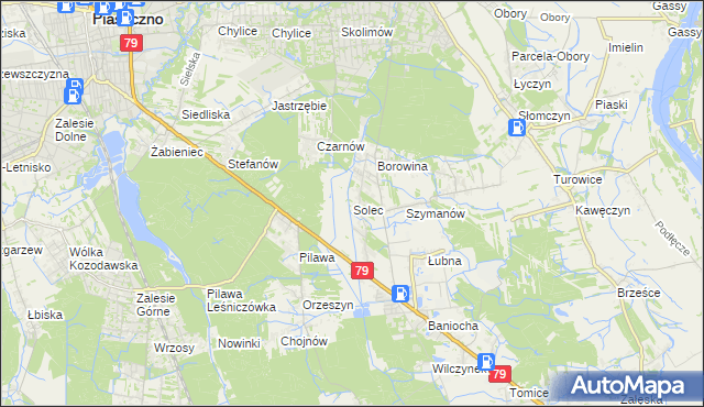 mapa Solec gmina Góra Kalwaria, Solec gmina Góra Kalwaria na mapie Targeo