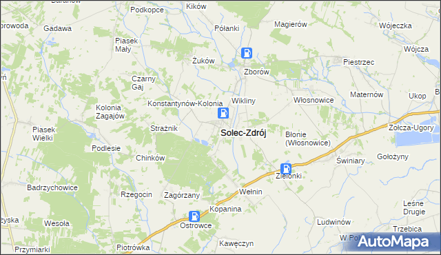 mapa Solec-Zdrój, Solec-Zdrój na mapie Targeo