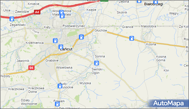 mapa Sonina, Sonina na mapie Targeo