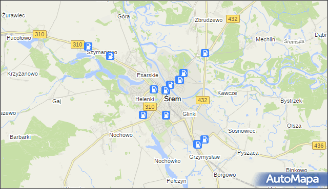 mapa Śrem, Śrem na mapie Targeo
