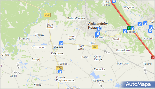 mapa Stara Wieś gmina Aleksandrów Kujawski, Stara Wieś gmina Aleksandrów Kujawski na mapie Targeo