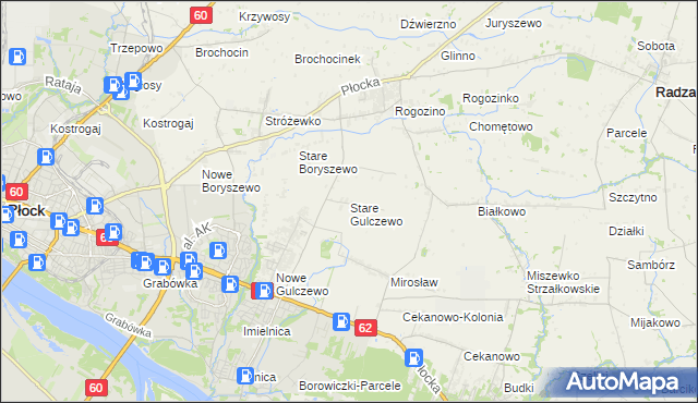 mapa Stare Gulczewo, Stare Gulczewo na mapie Targeo