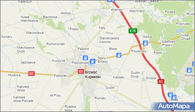 mapa Stary Brześć, Stary Brześć na mapie Targeo
