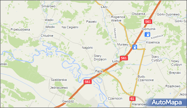 mapa Stary Drożęcin, Stary Drożęcin na mapie Targeo