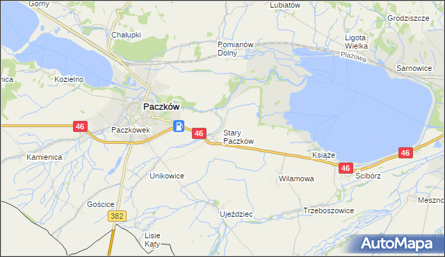 mapa Stary Paczków, Stary Paczków na mapie Targeo