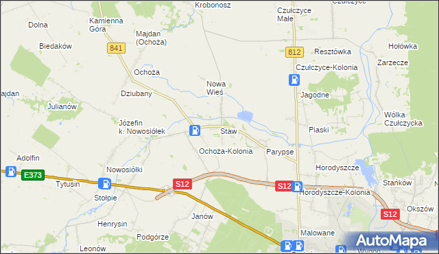 mapa Staw gmina Chełm, Staw gmina Chełm na mapie Targeo
