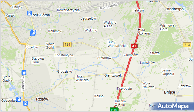 mapa Stefanów gmina Brójce, Stefanów gmina Brójce na mapie Targeo