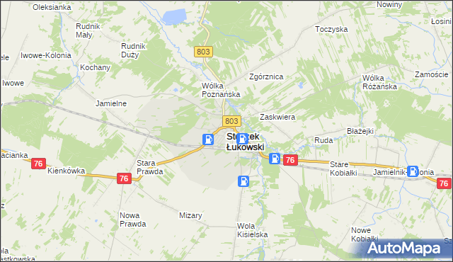 mapa Stoczek Łukowski, Stoczek Łukowski na mapie Targeo
