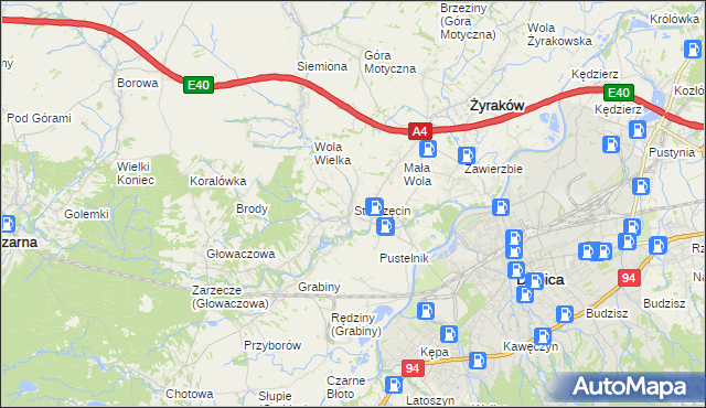mapa Straszęcin, Straszęcin na mapie Targeo