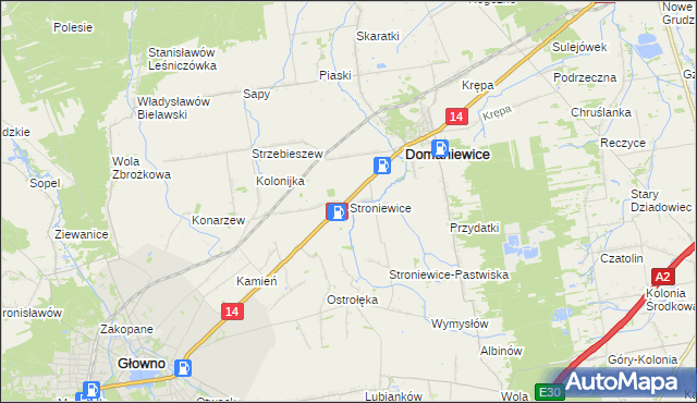 mapa Stroniewice, Stroniewice na mapie Targeo