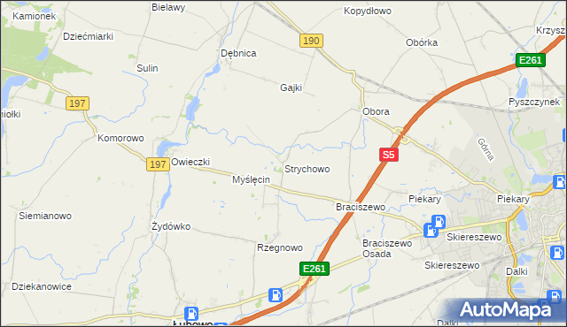 mapa Strychowo, Strychowo na mapie Targeo