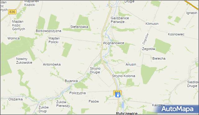 mapa Stryjno Pierwsze, Stryjno Pierwsze na mapie Targeo