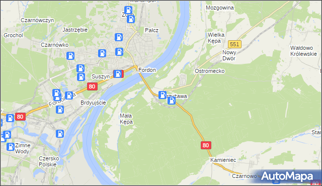 mapa Strzyżawa, Strzyżawa na mapie Targeo