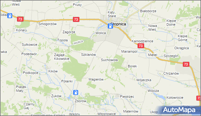 mapa Suchowola gmina Stopnica, Suchowola gmina Stopnica na mapie Targeo