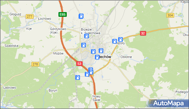 mapa Sulechów powiat zielonogórski, Sulechów powiat zielonogórski na mapie Targeo