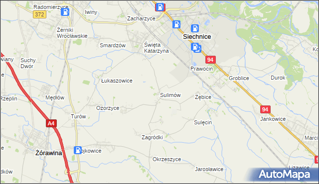 mapa Sulimów gmina Siechnice, Sulimów gmina Siechnice na mapie Targeo