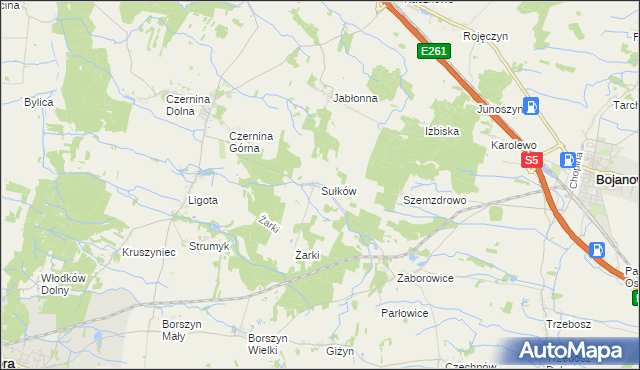 mapa Sułków gmina Góra, Sułków gmina Góra na mapie Targeo