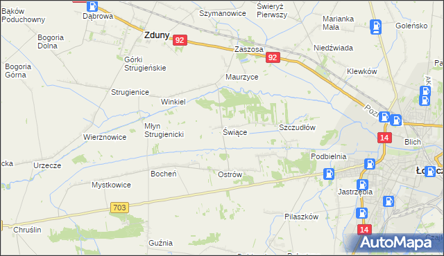 mapa Świące, Świące na mapie Targeo