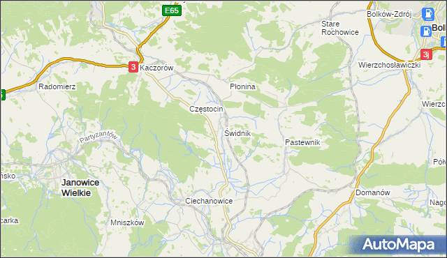 mapa Świdnik gmina Marciszów, Świdnik gmina Marciszów na mapie Targeo
