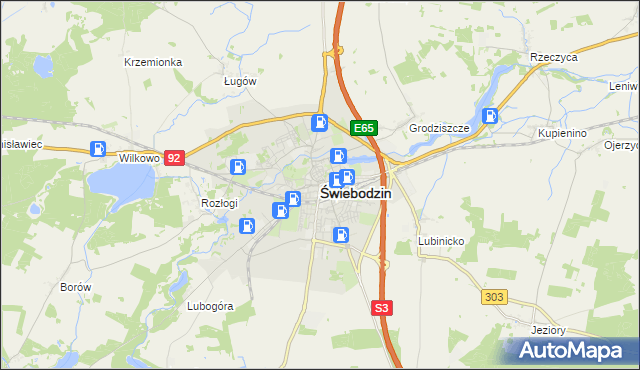 mapa Świebodzin, Świebodzin na mapie Targeo