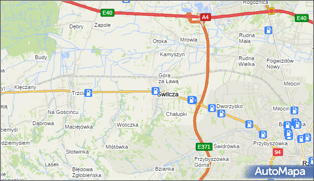 mapa Świlcza, Świlcza na mapie Targeo
