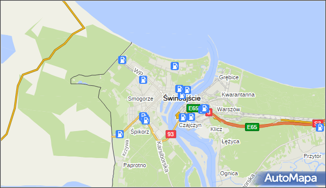 mapa Świnoujście, Świnoujście na mapie Targeo