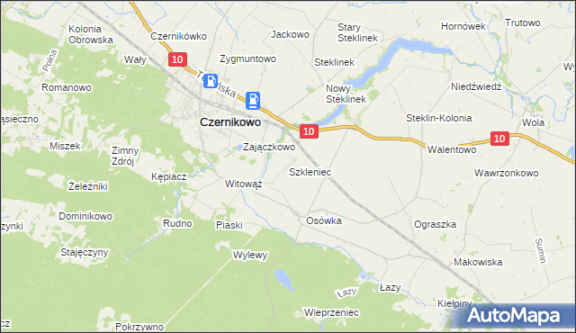 mapa Szkleniec gmina Czernikowo, Szkleniec gmina Czernikowo na mapie Targeo