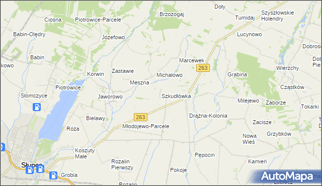 mapa Szkudłówka, Szkudłówka na mapie Targeo