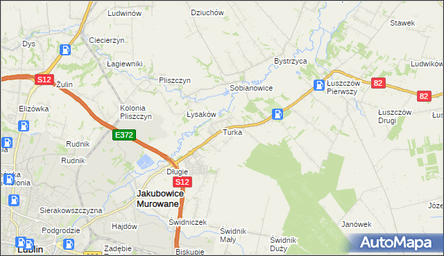 mapa Turka gmina Wólka, Turka gmina Wólka na mapie Targeo