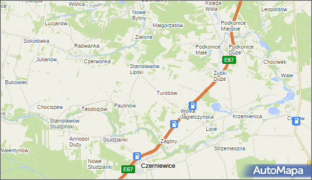 mapa Turobów, Turobów na mapie Targeo