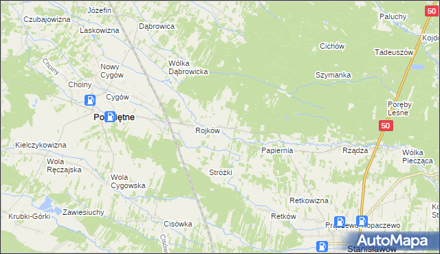 mapa Turze gmina Poświętne, Turze gmina Poświętne na mapie Targeo