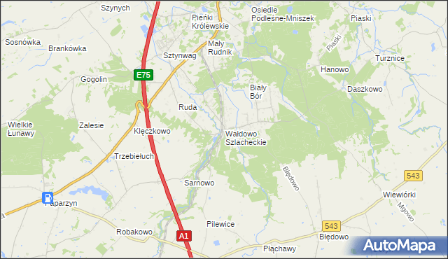 mapa Wałdowo Szlacheckie, Wałdowo Szlacheckie na mapie Targeo